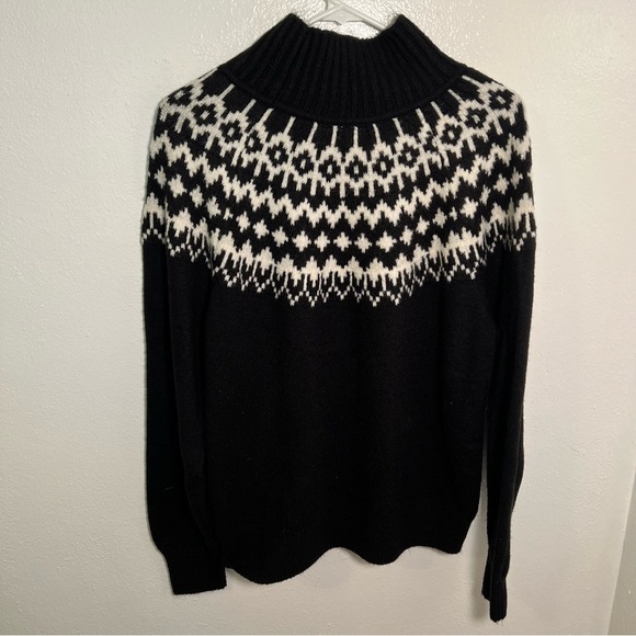 Gap Relaxed Forever Cozy Fair Isle Sweater Black White L - Picture 7 of 12